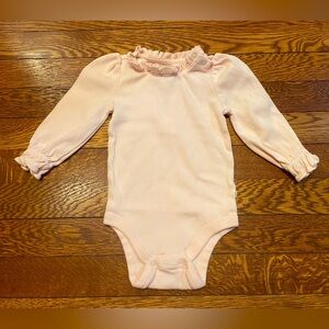 Baby GAP Brannan’s Favorites Light Pink Organic Cotton Ruffle Onesie Size 6-12 M